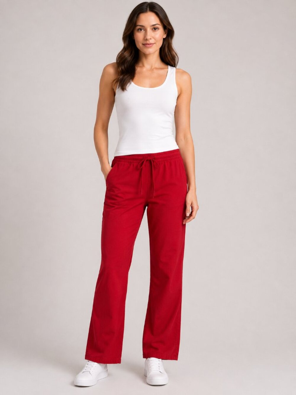 Cherokee Workwear 4101P Women's Petite Red Flare Scrub Pants Size L